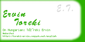 ervin toreki business card